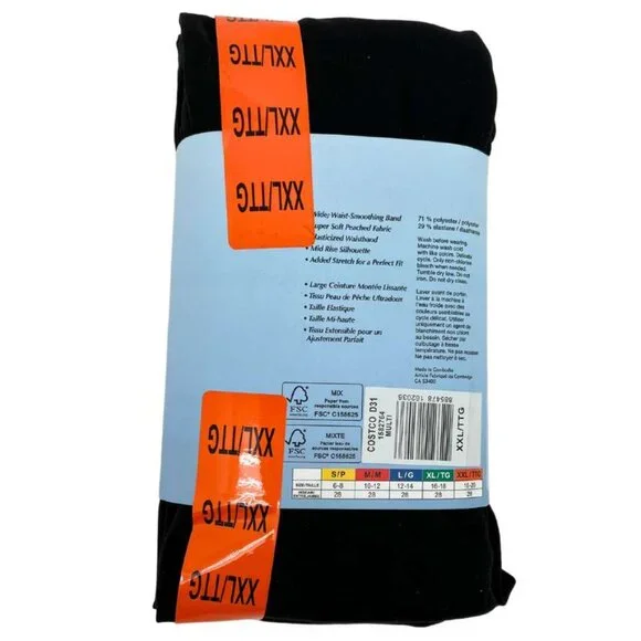 Black Bow Women's Black Sueded Lightweight Leggings: 2 Pack / Size XXLarge - Picture 2 of 2